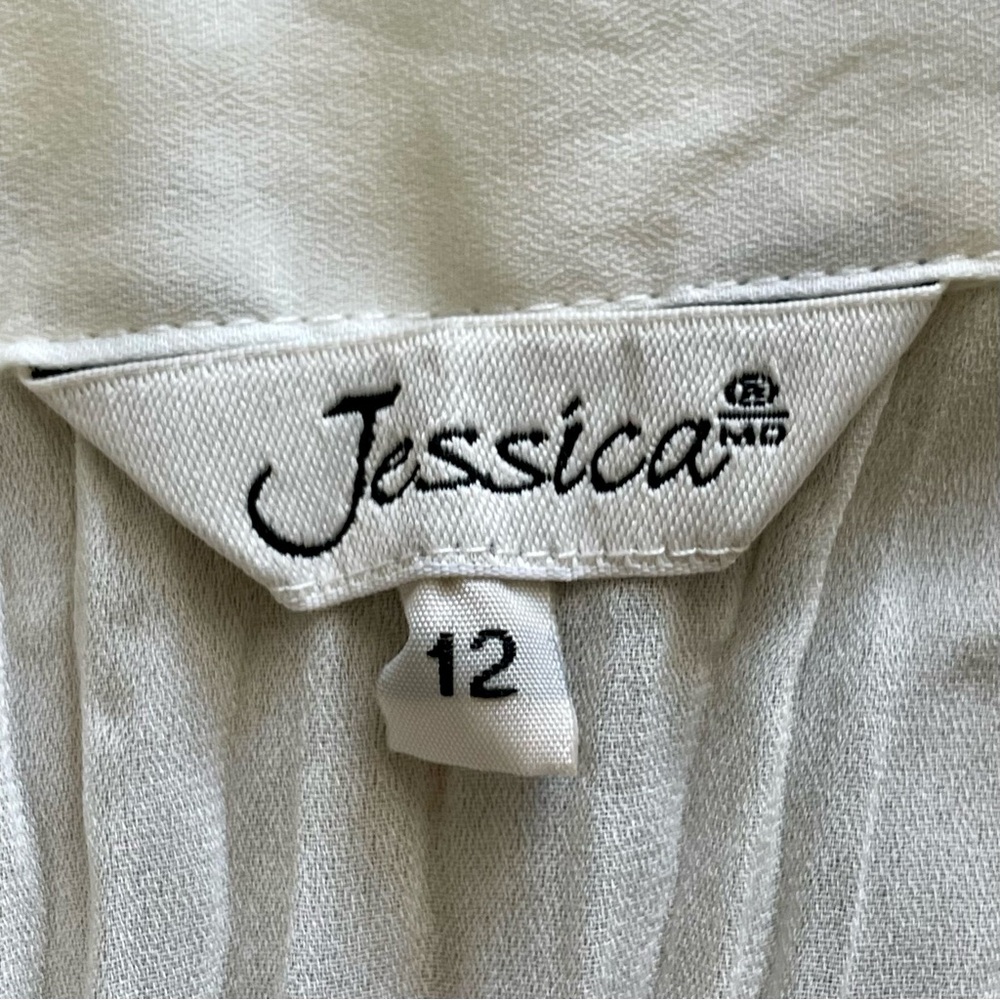 SOLD Vintage Y2K Early 2000s Whimsigoth White Chiffon + Lace Ruffle Hem Top - Picture 14 of 15